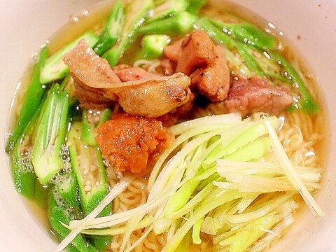 【簡単】梅肉入り香ばしイワシ節スープのラーメン